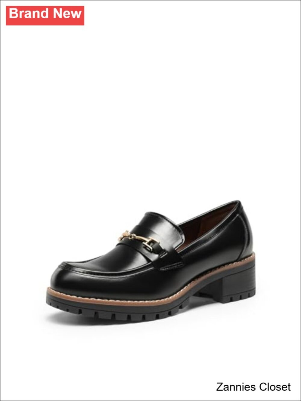 ✨ Women's Chunky Loafers Vegan Leather Business Dress Shoes Comfort Lug Sole